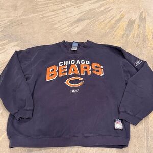 Vtg Reebok  Chicago Bears Sweater Adult Size Large Blue Long Sleeve Men's Y2K